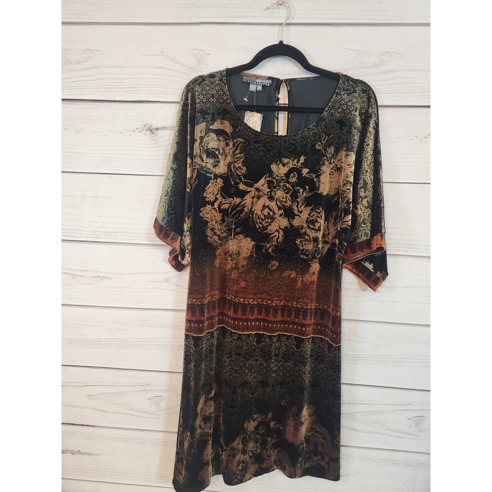 Boston Proper‎ Women's Multicolor Floral Short Sleeve Sheath Dress Size 10 NWT